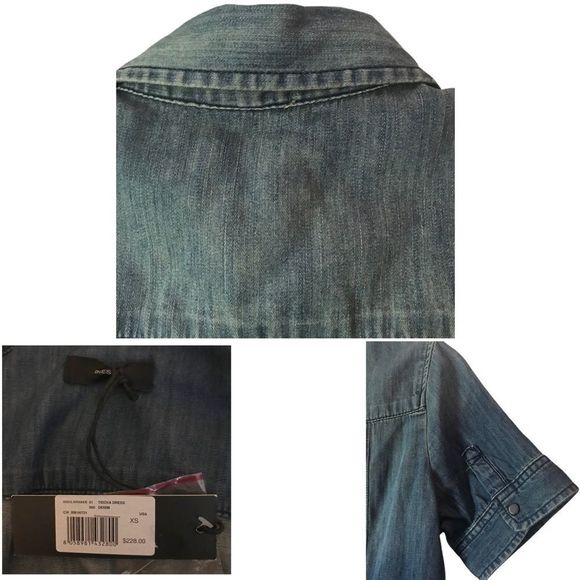NWT $228 DIESEL | Tidova Distressed Lightweight Denim Dress in Distressed - Picture 6 of 14